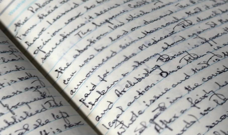 Close detail of handwritten family letters